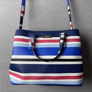 Kate Spade Navy and Red Striped Shoulder Bag